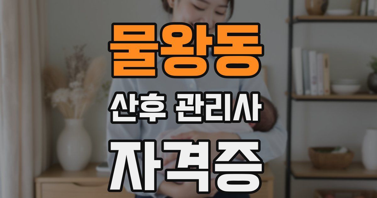 물왕동 산후 관리사 자격증