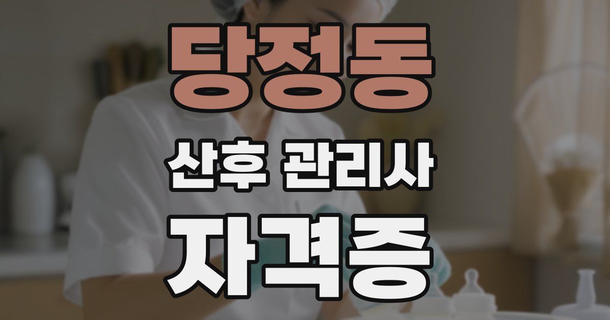 당정동 산후 관리사 자격증