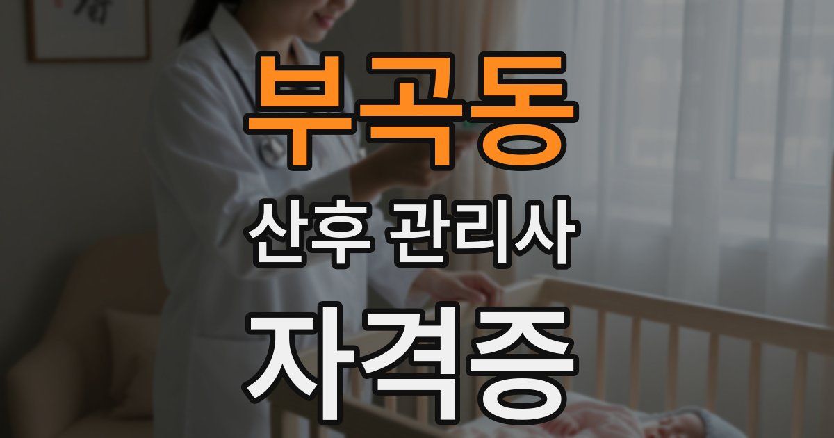 부곡동 산후 관리사 자격증