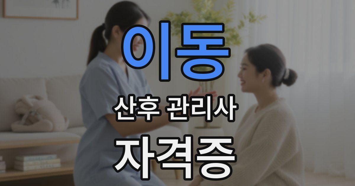 이동 산후 관리사 자격증