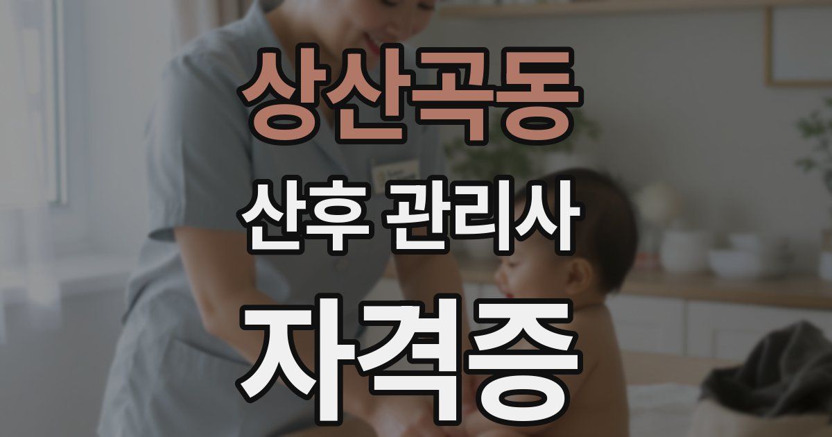 상산곡동 산후 관리사 자격증