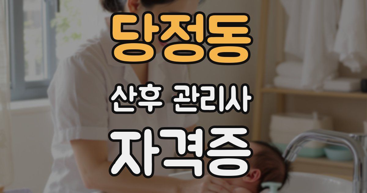 당정동 산후 관리사 자격증
