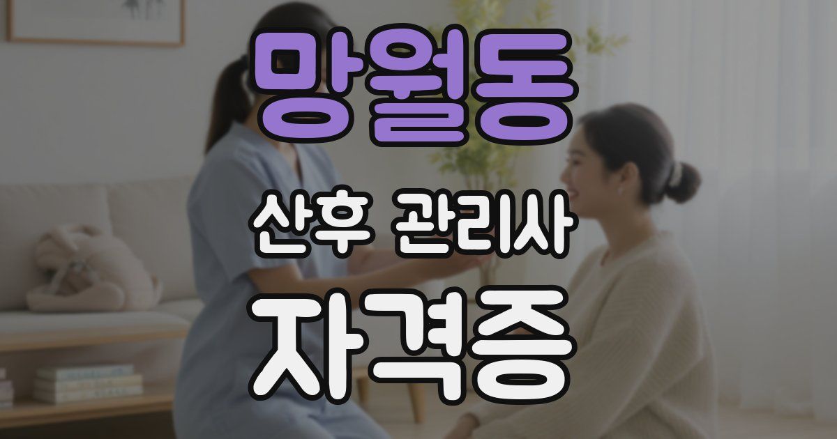 망월동 산후 관리사 자격증