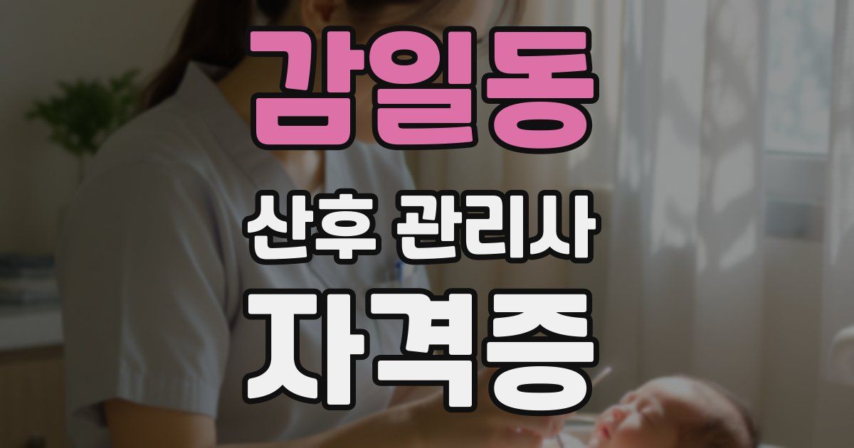 감일동 산후 관리사 자격증