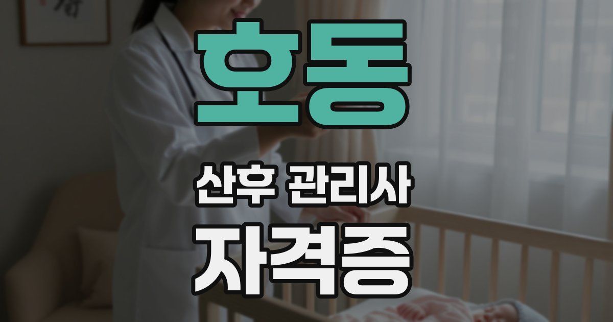 호동 산후 관리사 자격증