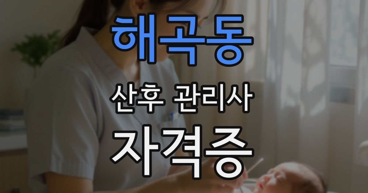 해곡동 산후 관리사 자격증