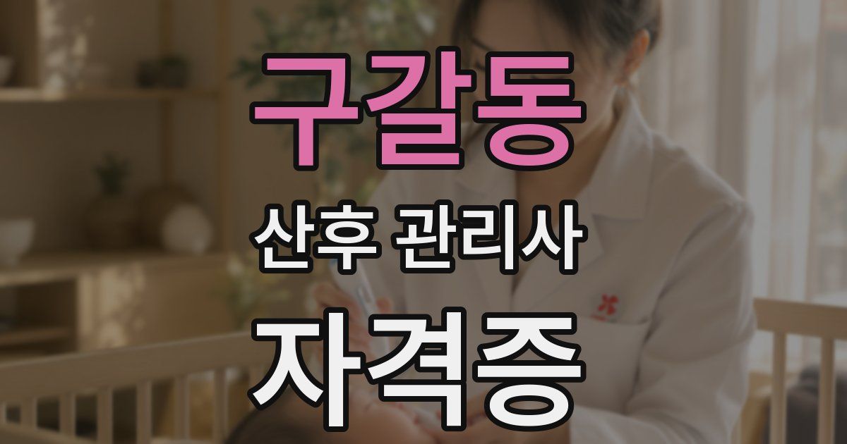 구갈동 산후 관리사 자격증