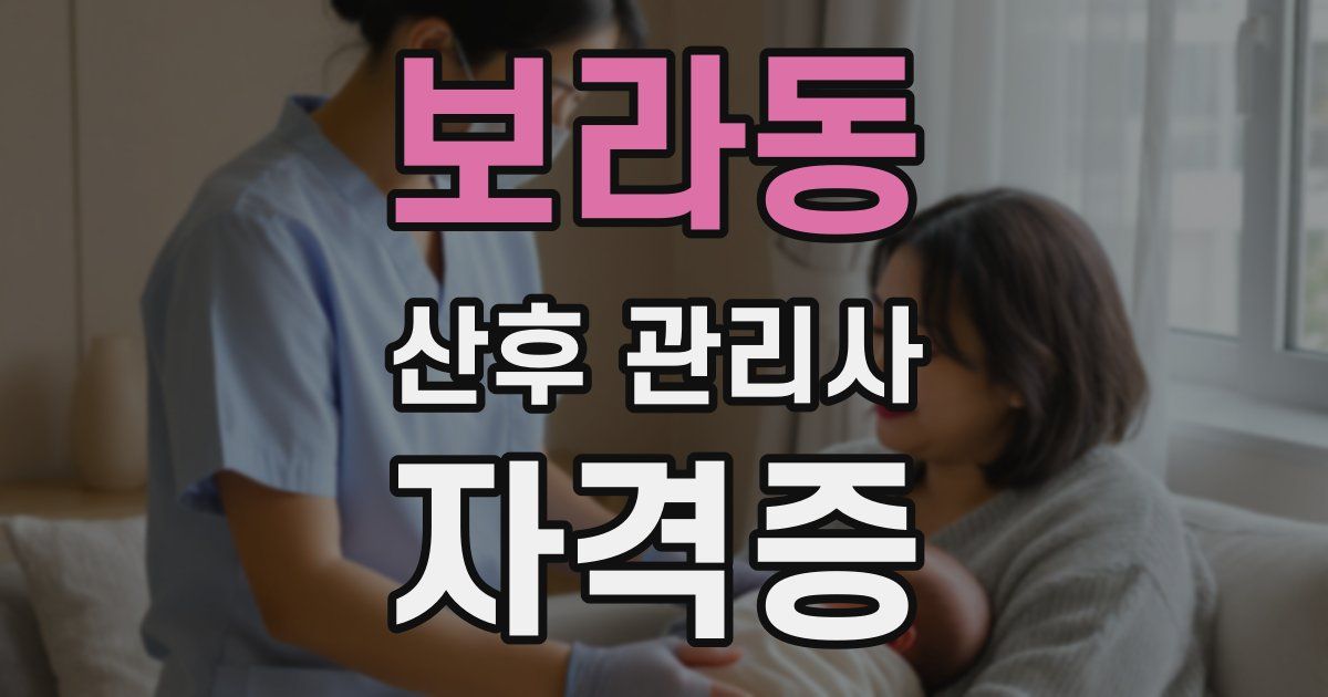 보라동 산후 관리사 자격증