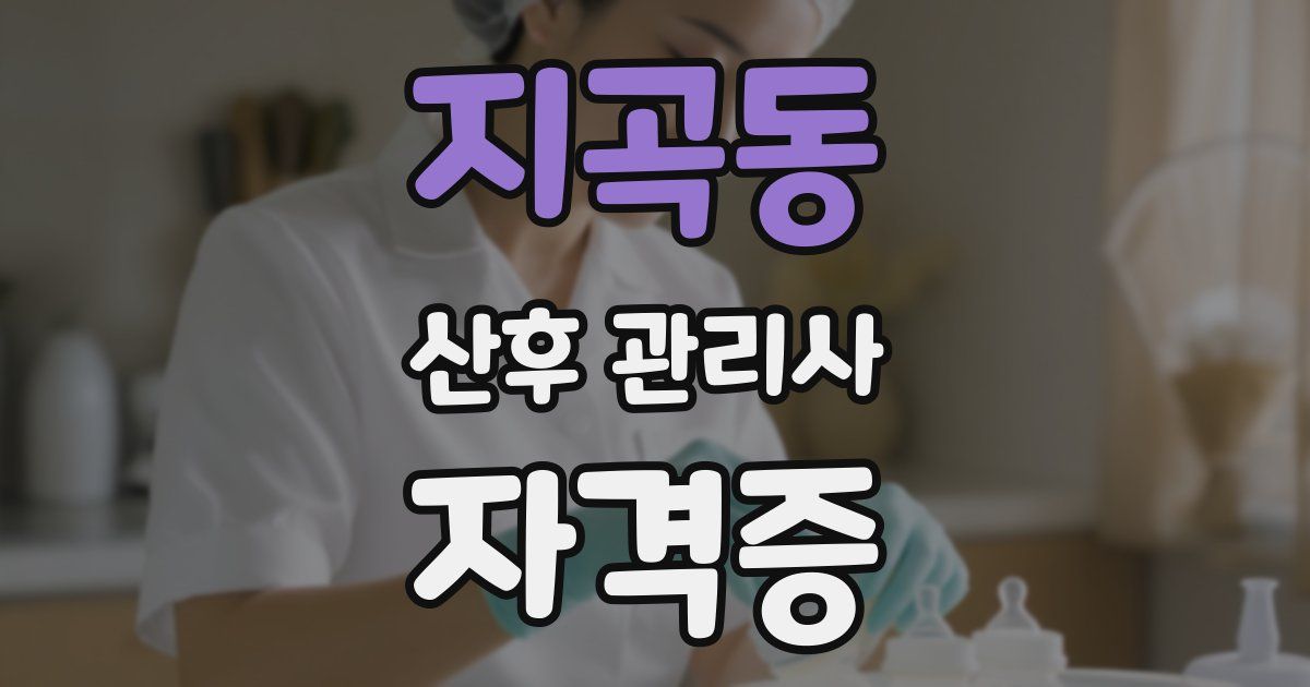 지곡동 산후 관리사 자격증