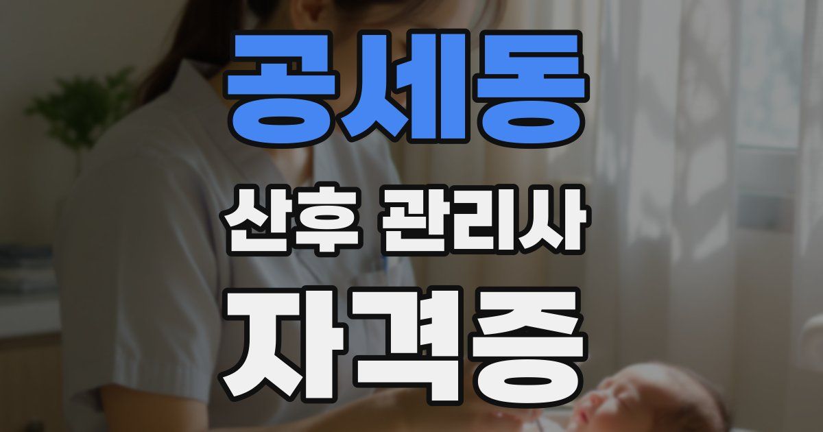 공세동 산후 관리사 자격증