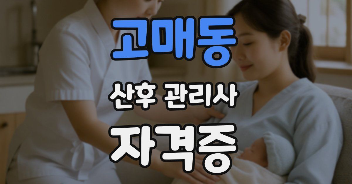 고매동 산후 관리사 자격증