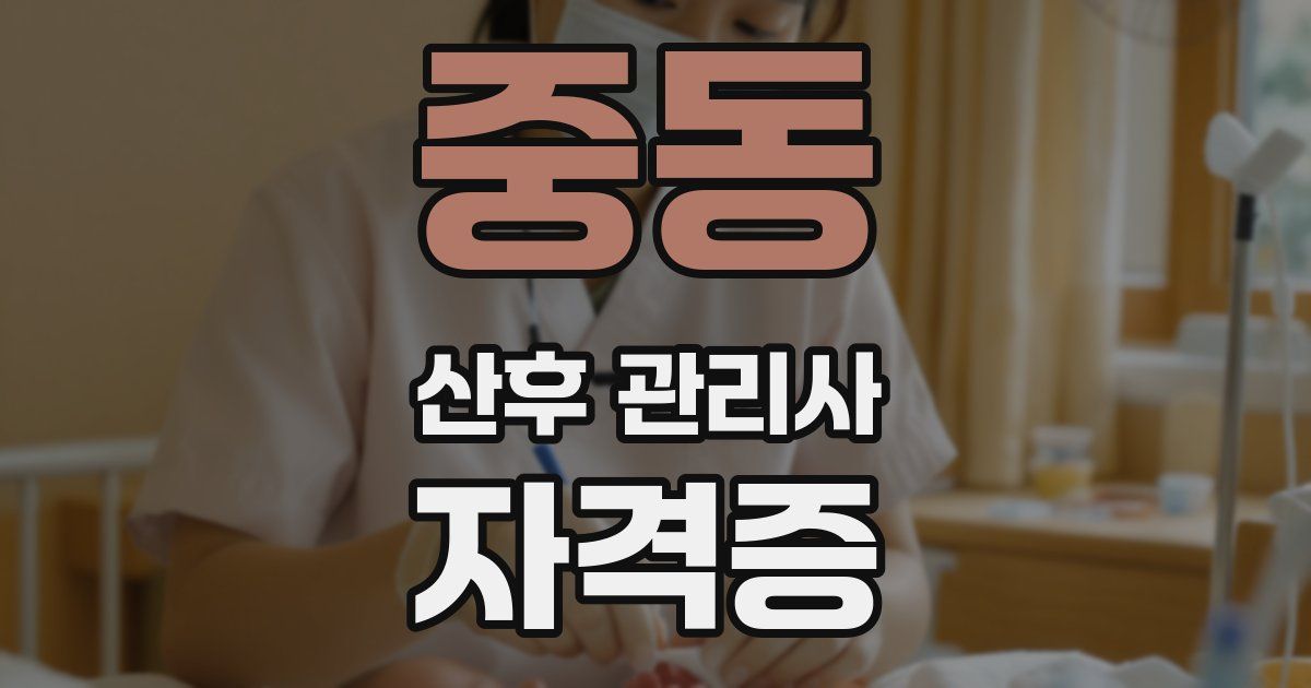 중동 산후 관리사 자격증