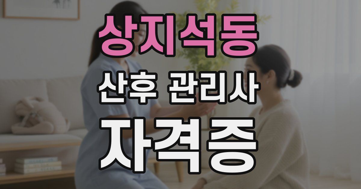 상지석동 산후 관리사 자격증