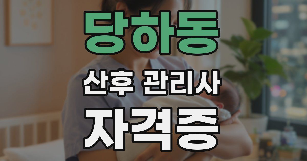 당하동 산후 관리사 자격증