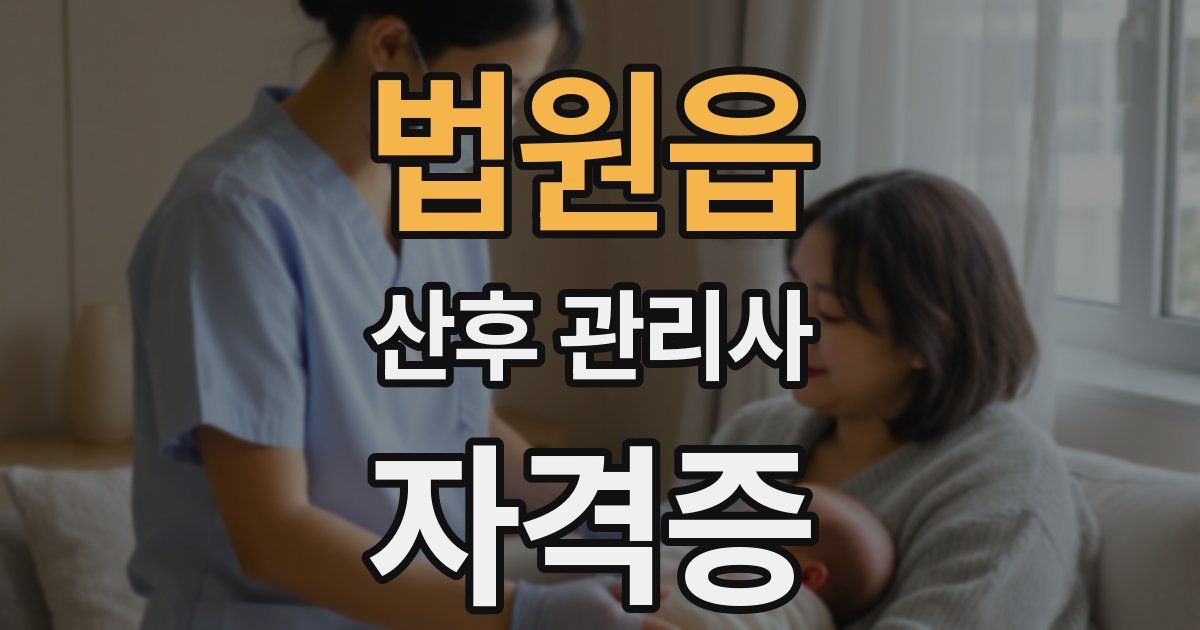법원읍 산후 관리사 자격증
