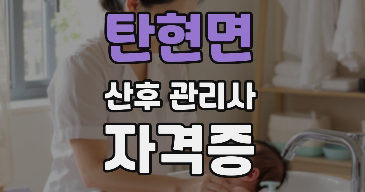 탄현면 산후 관리사 자격증
