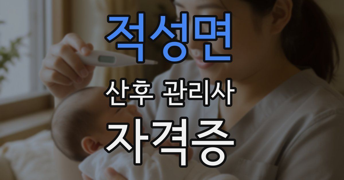 적성면 산후 관리사 자격증