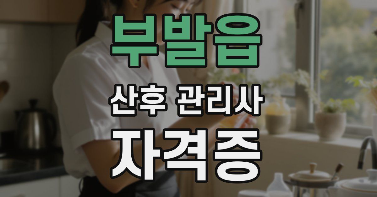 부발읍 산후 관리사 자격증