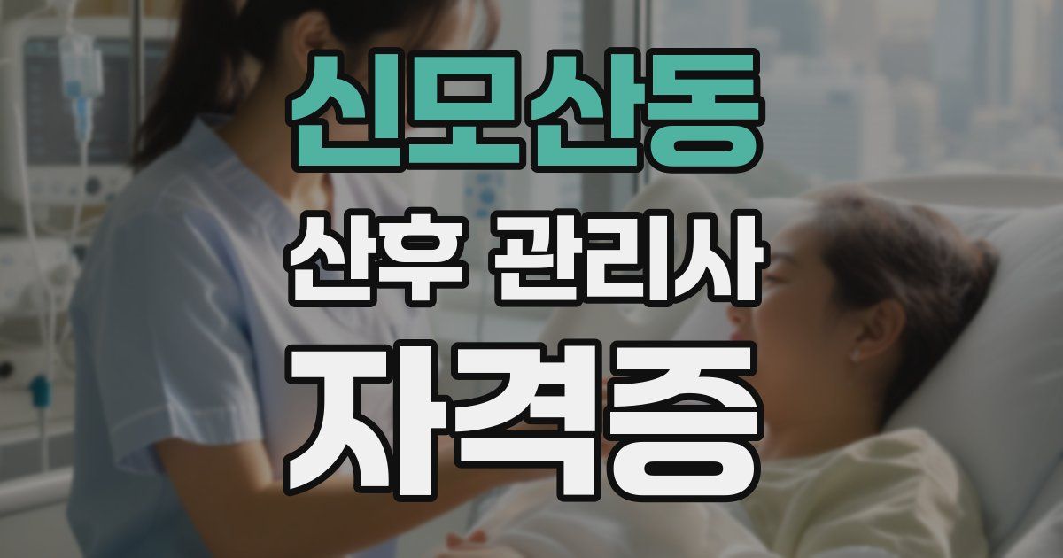 신모산동 산후 관리사 자격증