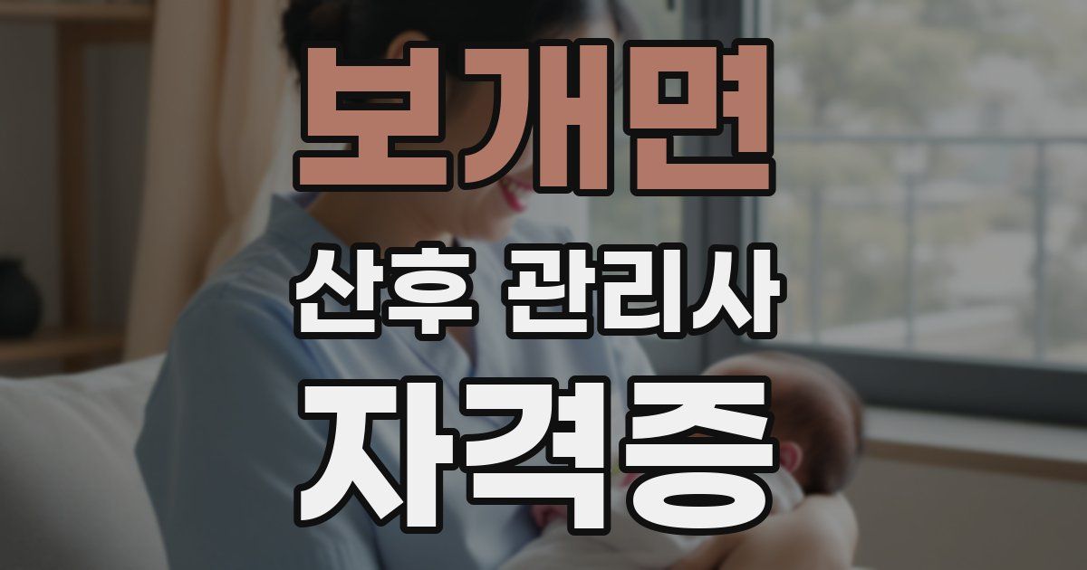 보개면 산후 관리사 자격증