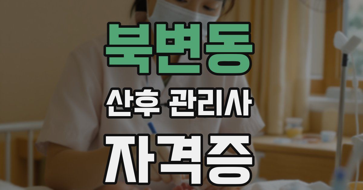 북변동 산후 관리사 자격증