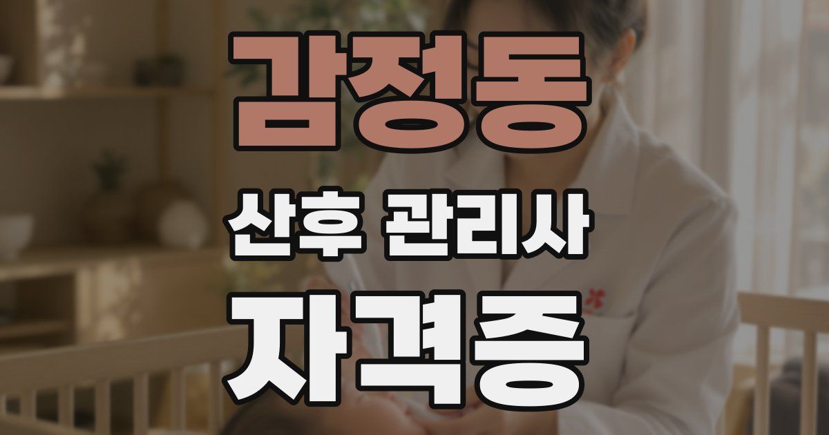 감정동 산후 관리사 자격증