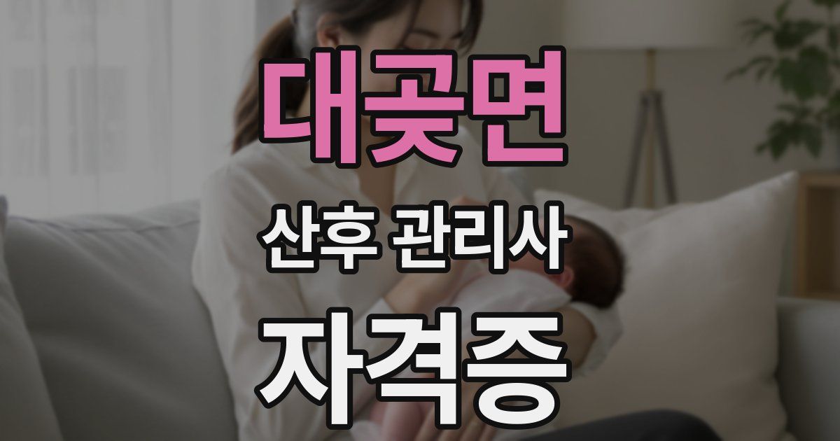 대곶면 산후 관리사 자격증