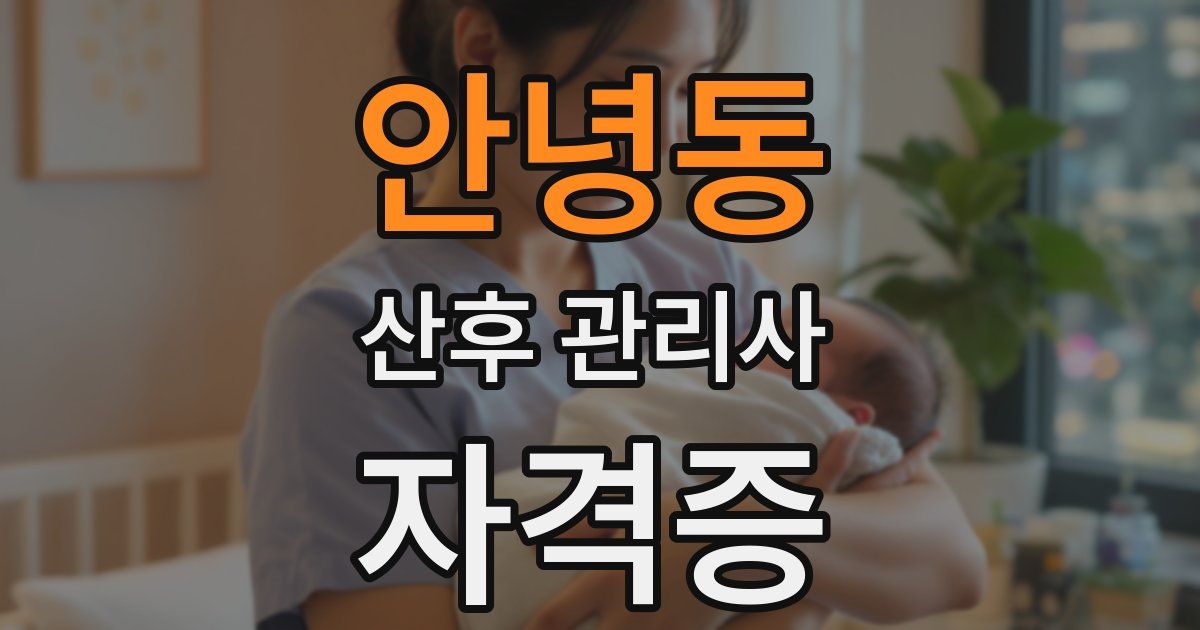 안녕동 산후 관리사 자격증