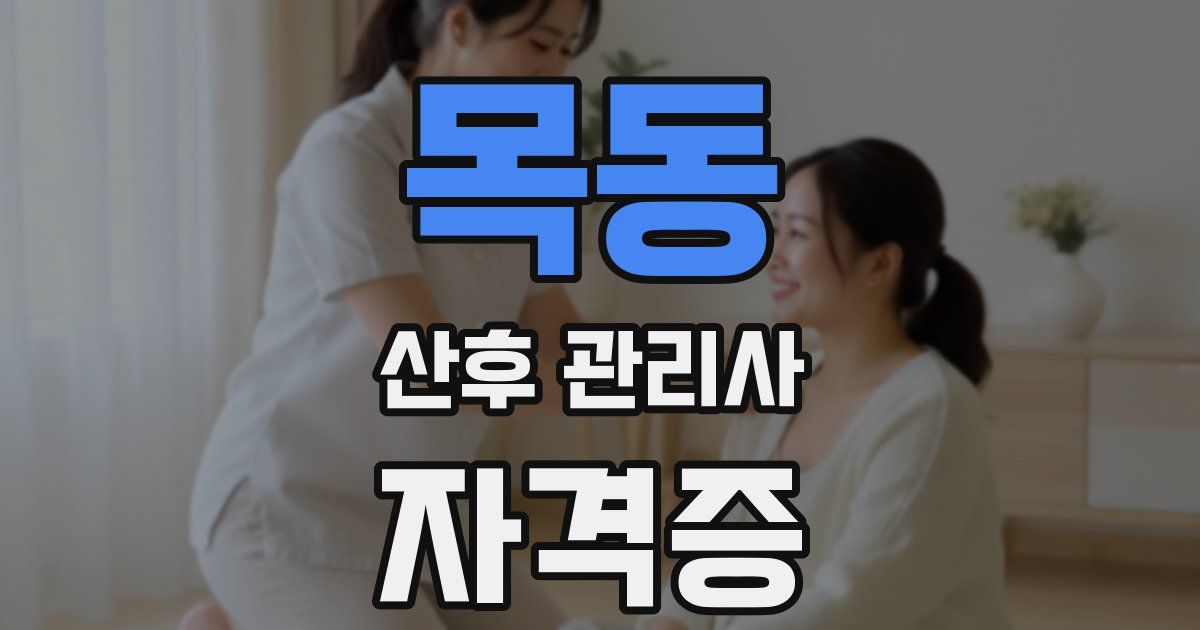 목동 산후 관리사 자격증
