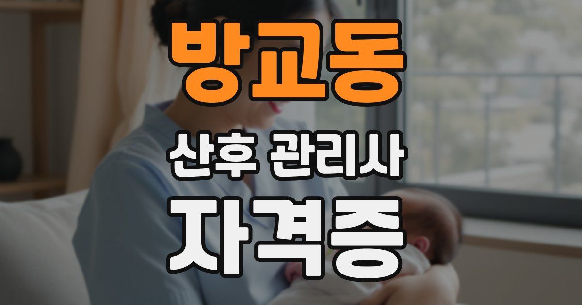 방교동 산후 관리사 자격증