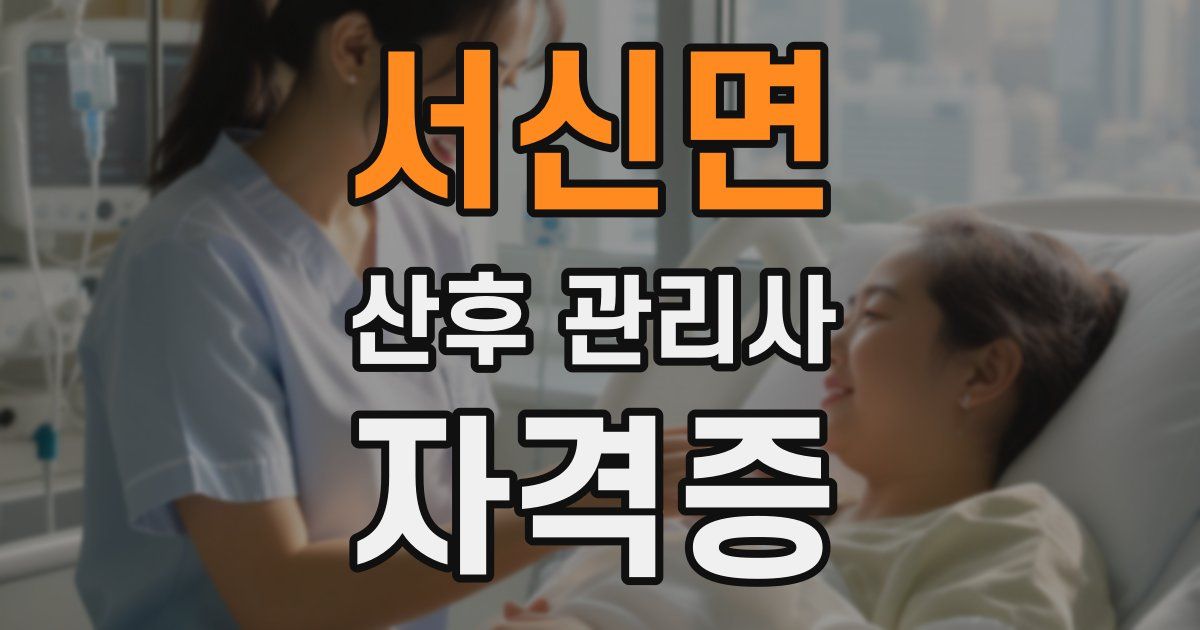 서신면 산후 관리사 자격증