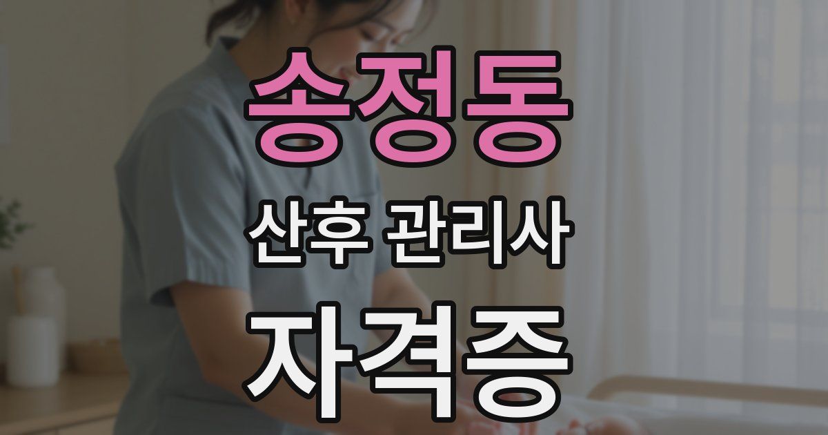 송정동 산후 관리사 자격증