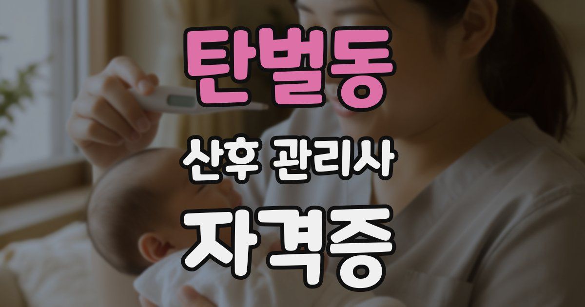 탄벌동 산후 관리사 자격증