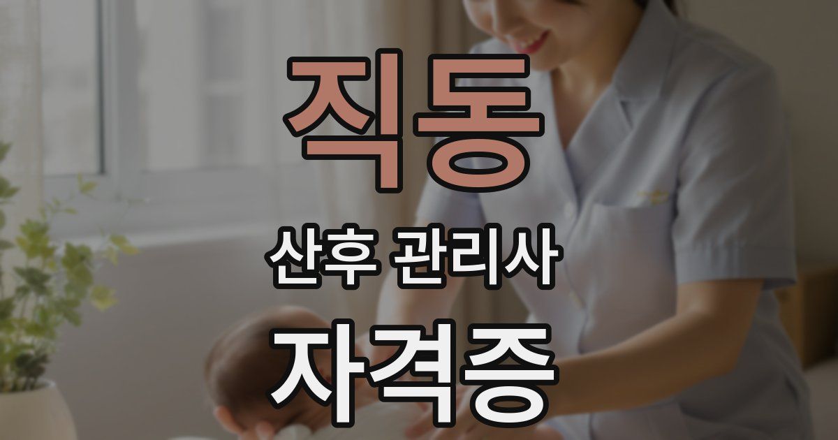 직동 산후 관리사 자격증