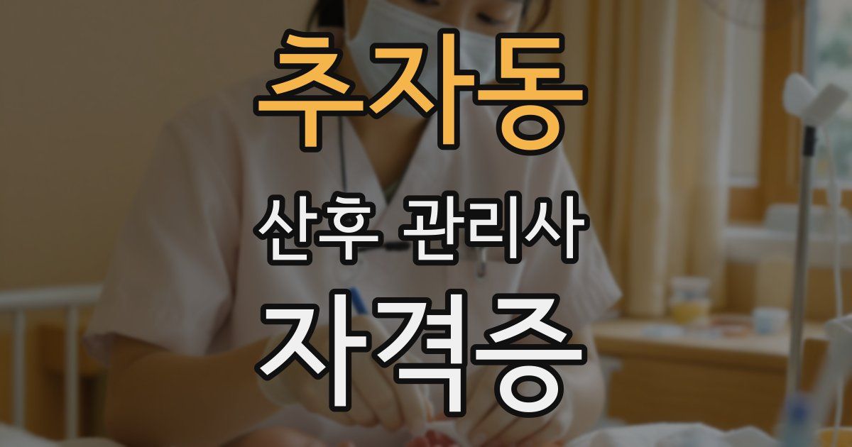 추자동 산후 관리사 자격증