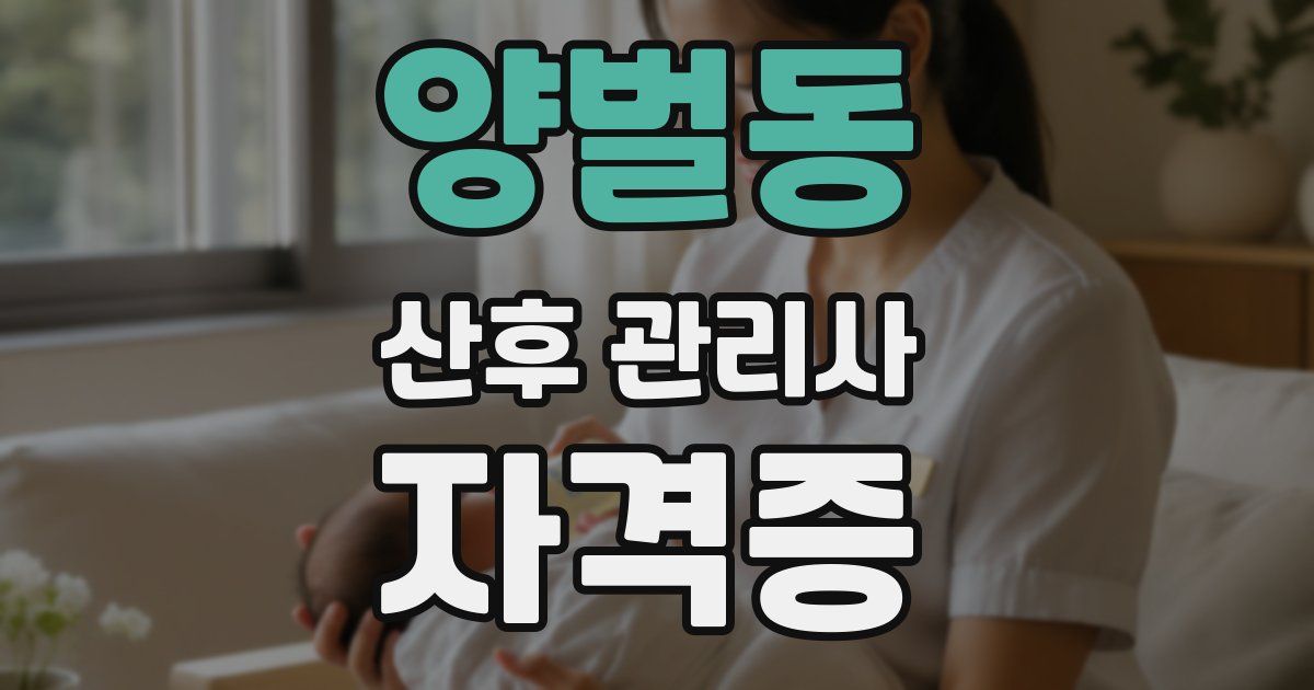 양벌동 산후 관리사 자격증