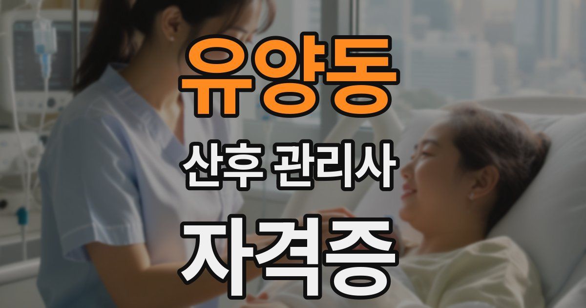유양동 산후 관리사 자격증