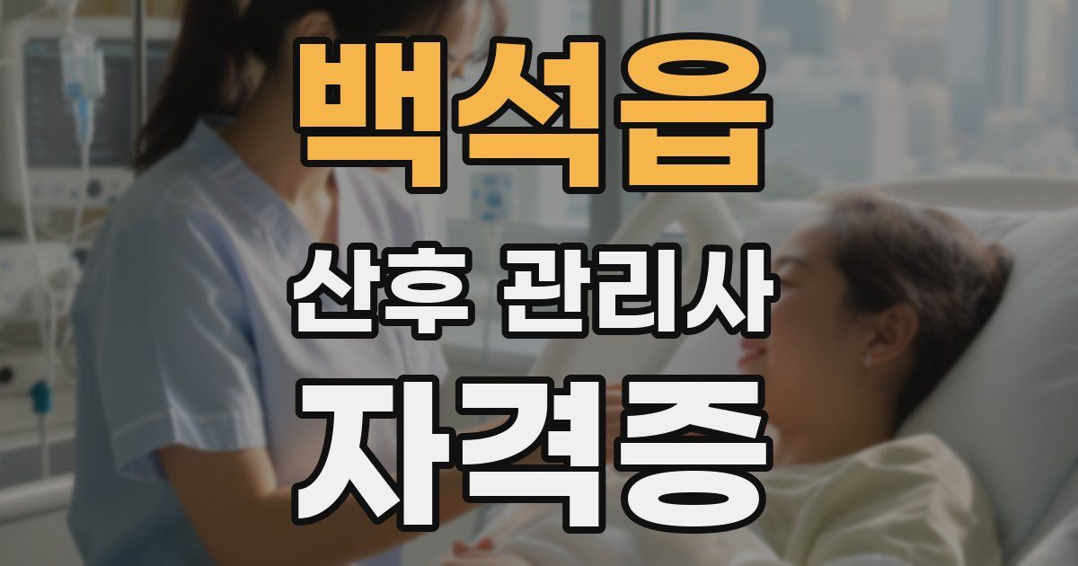 백석읍 산후 관리사 자격증