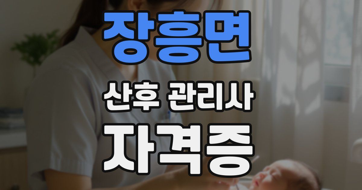 장흥면 산후 관리사 자격증