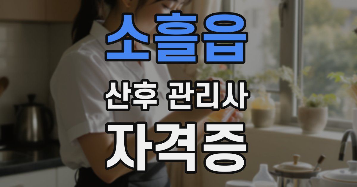 소흘읍 산후 관리사 자격증
