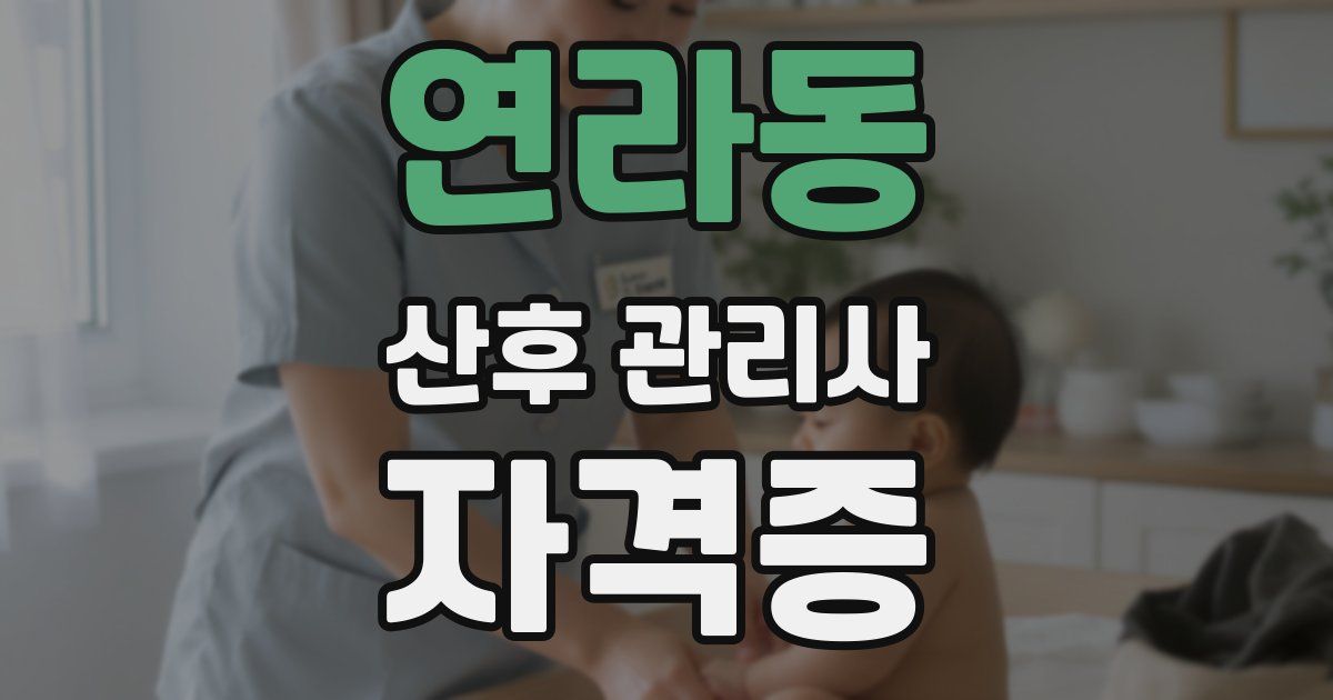 연라동 산후 관리사 자격증