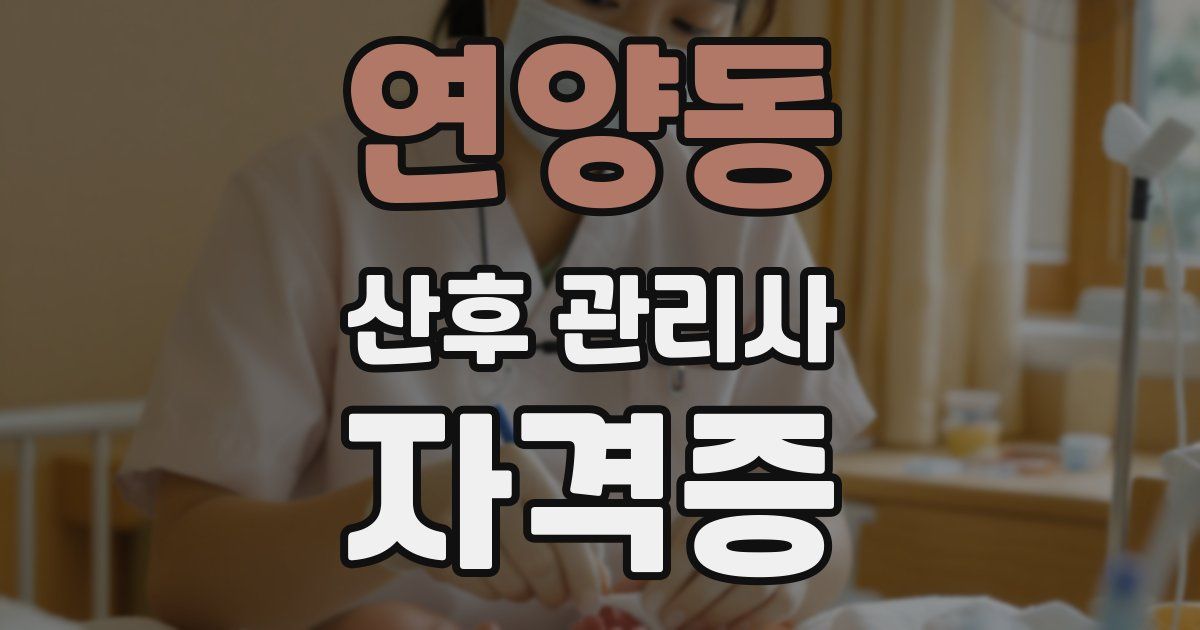 연양동 산후 관리사 자격증