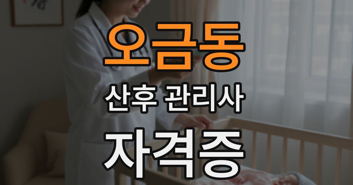 오금동 산후 관리사 자격증