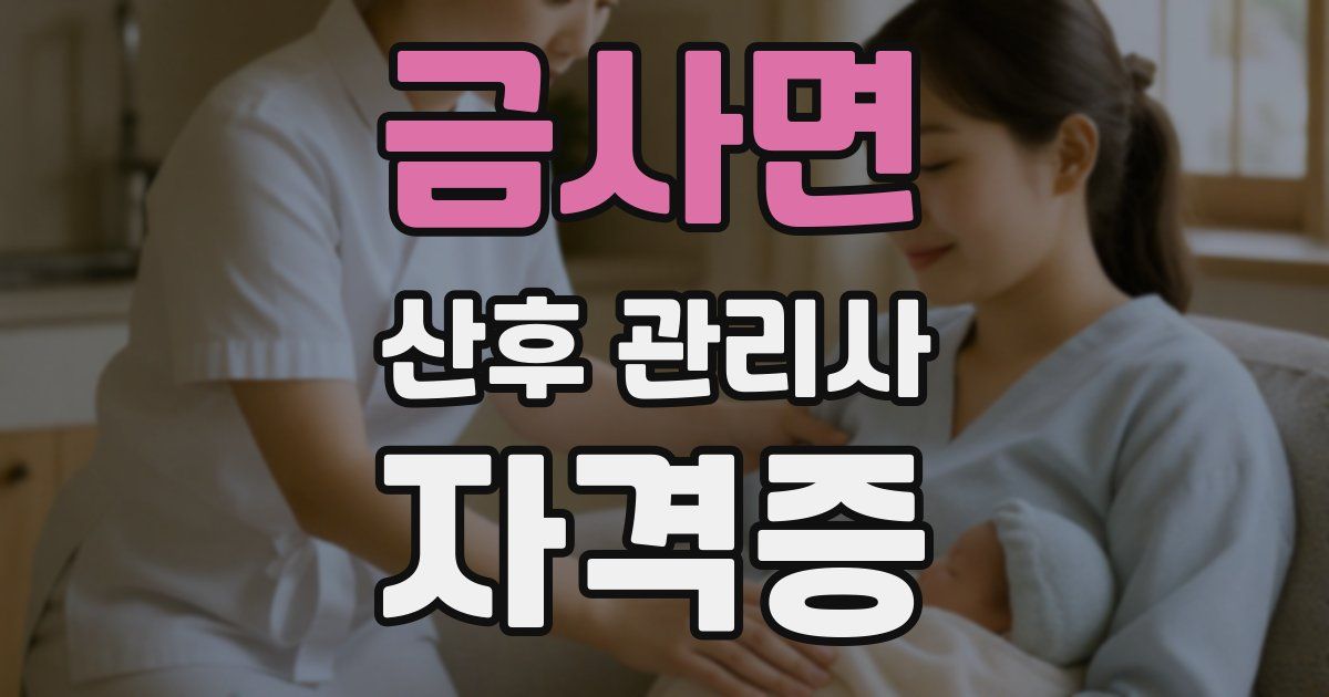 금사면 산후 관리사 자격증