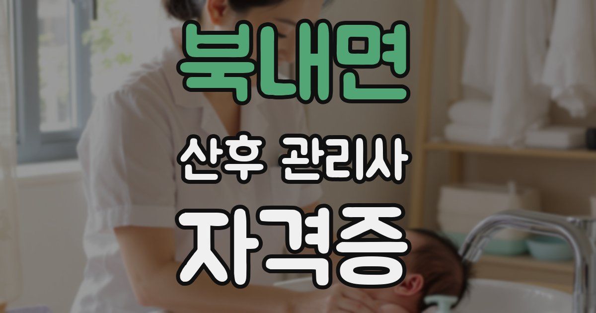 북내면 산후 관리사 자격증