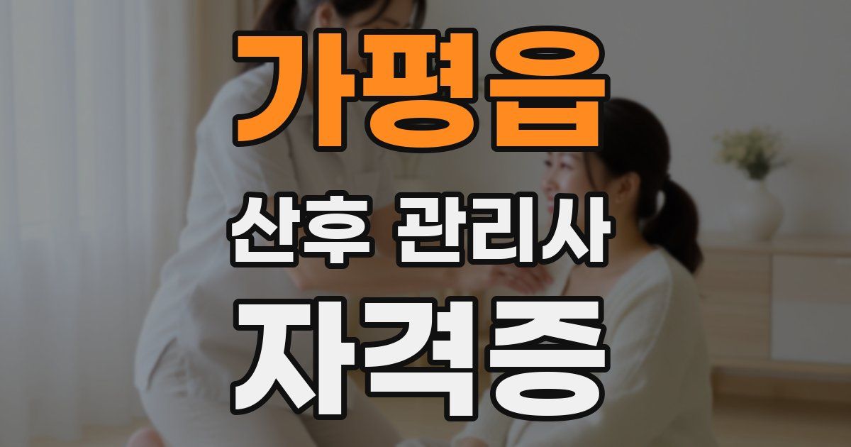 가평읍 산후 관리사 자격증