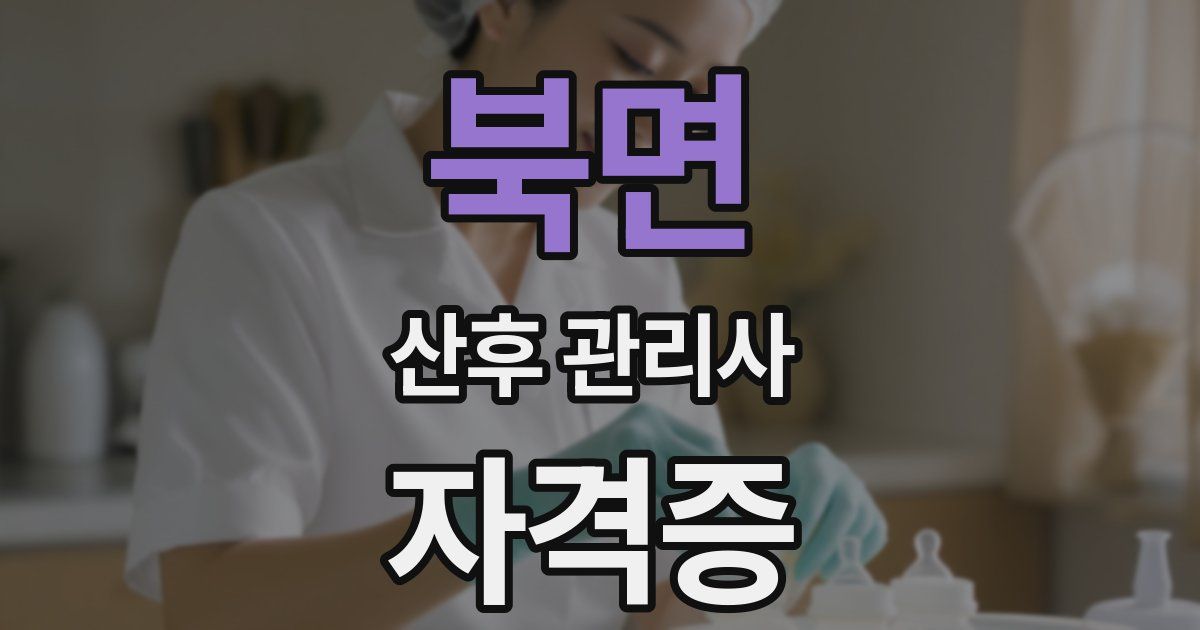 북면 산후 관리사 자격증