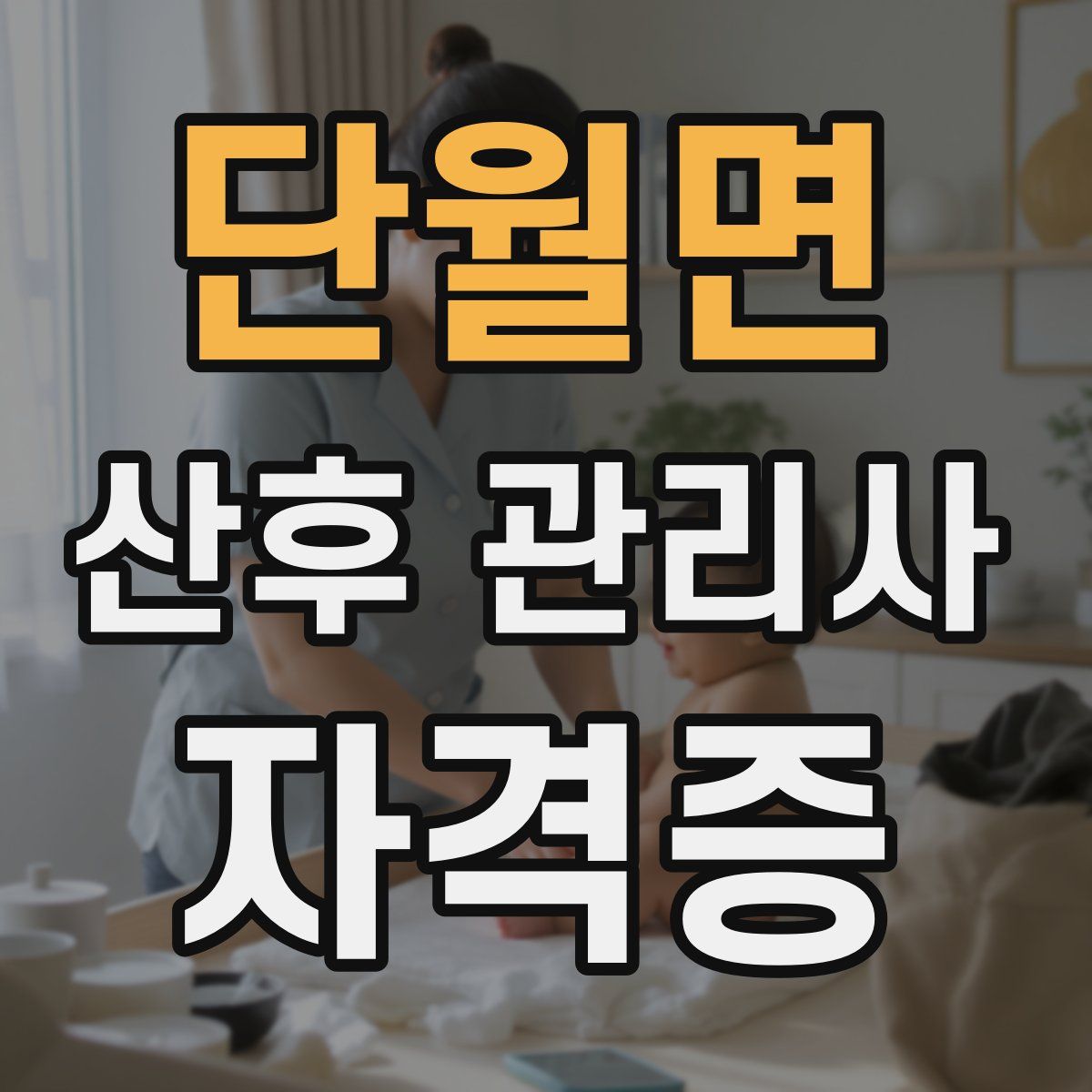 단월면 산후 관리사 자격증