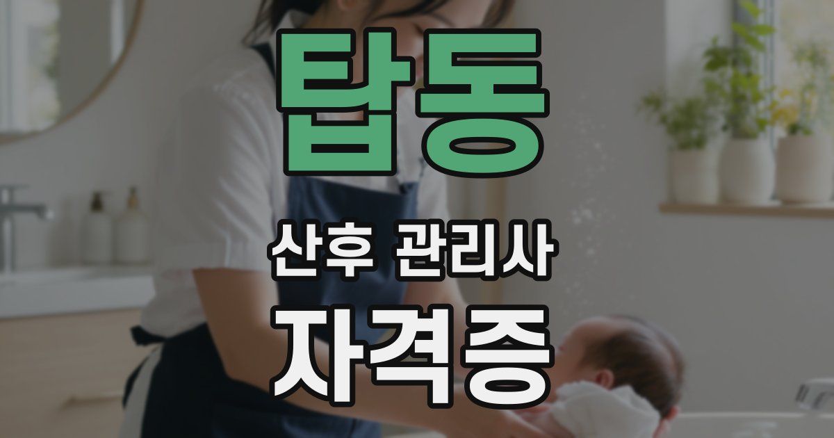 탑동 산후 관리사 자격증