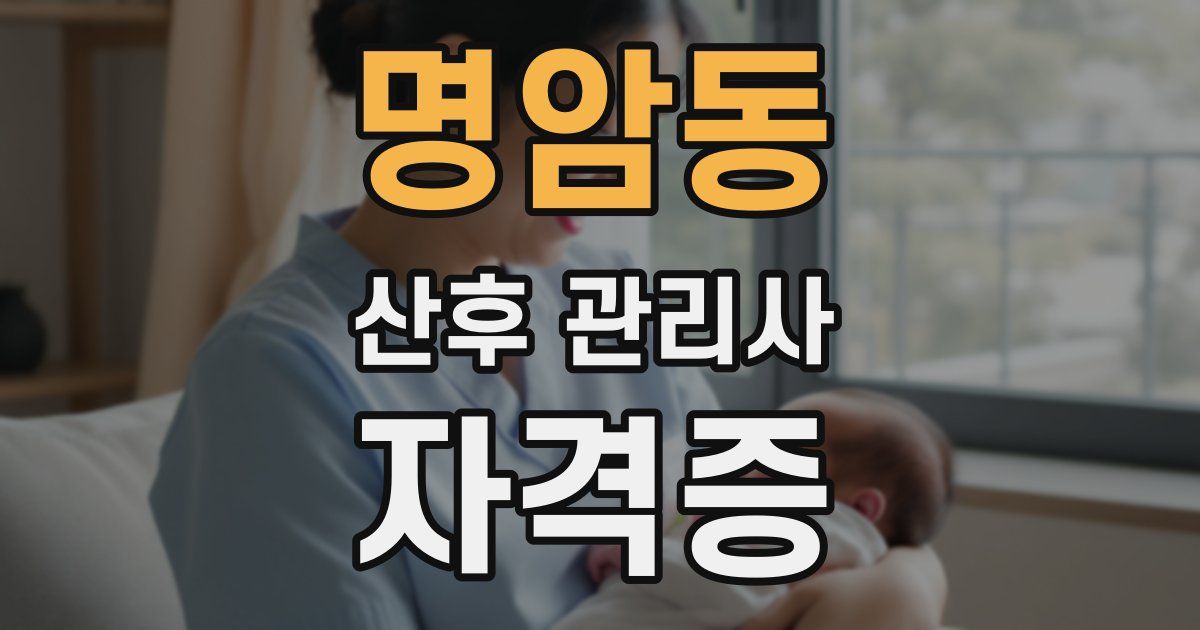 명암동 산후 관리사 자격증